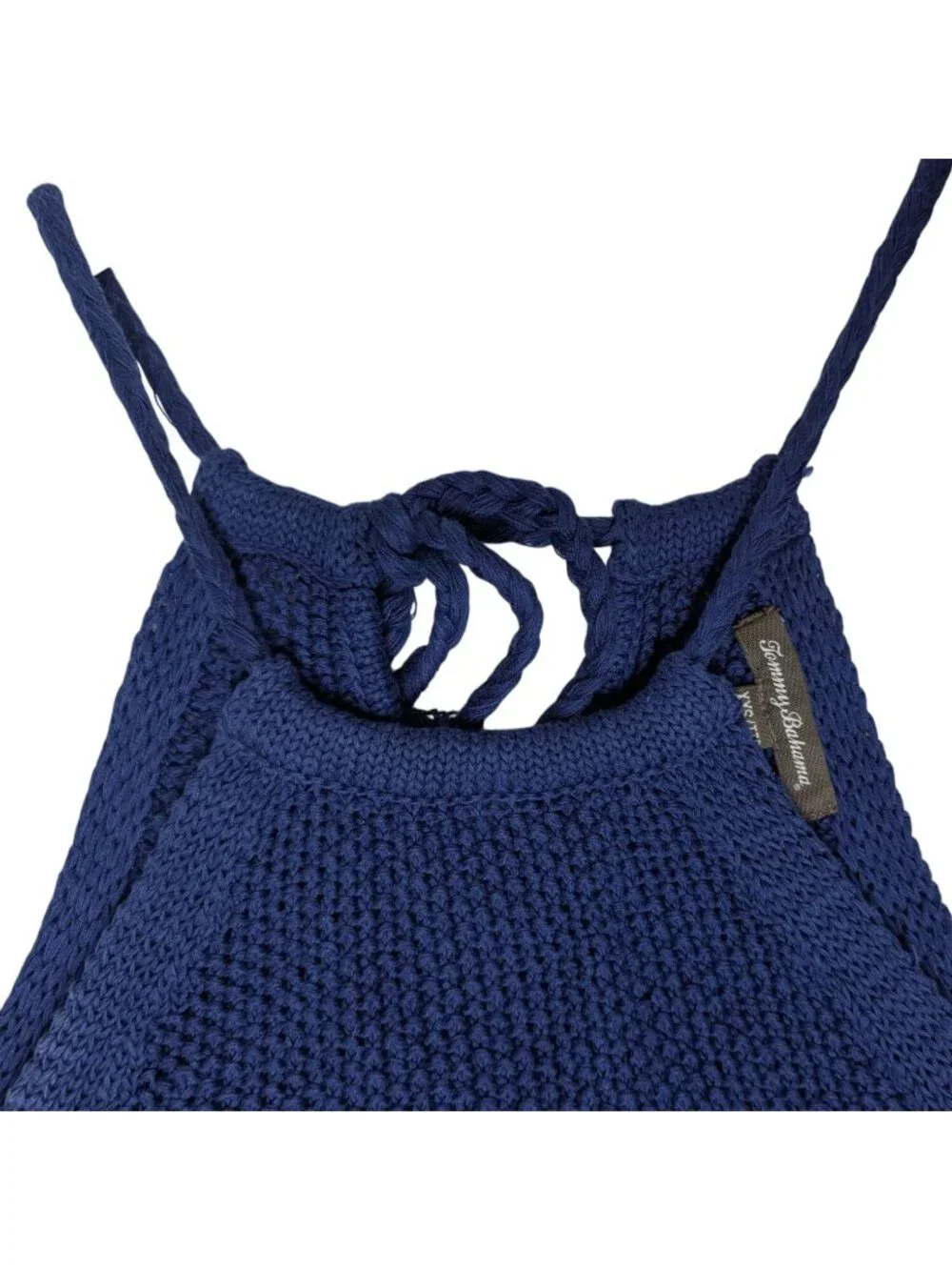 Tommy Bahama Paradise Sun Blue Halter Sweater Womens XXS Open Knit Lightweight - Picture 4 of 12